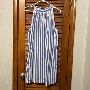 J. Crew blue and white striped halter dress size 12